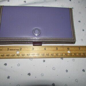 Brand New Coach Leather Checkbook purple
